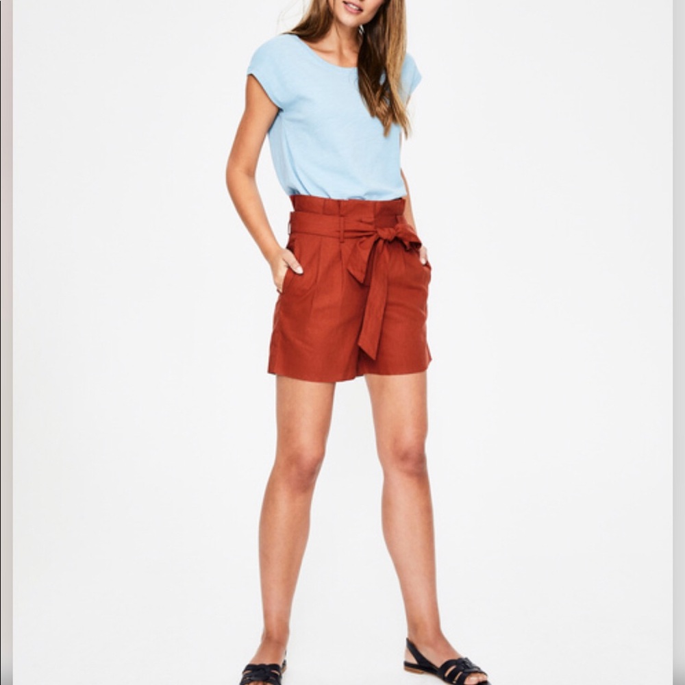 Paperbag Silk Shorts Rusty Tan Size 2